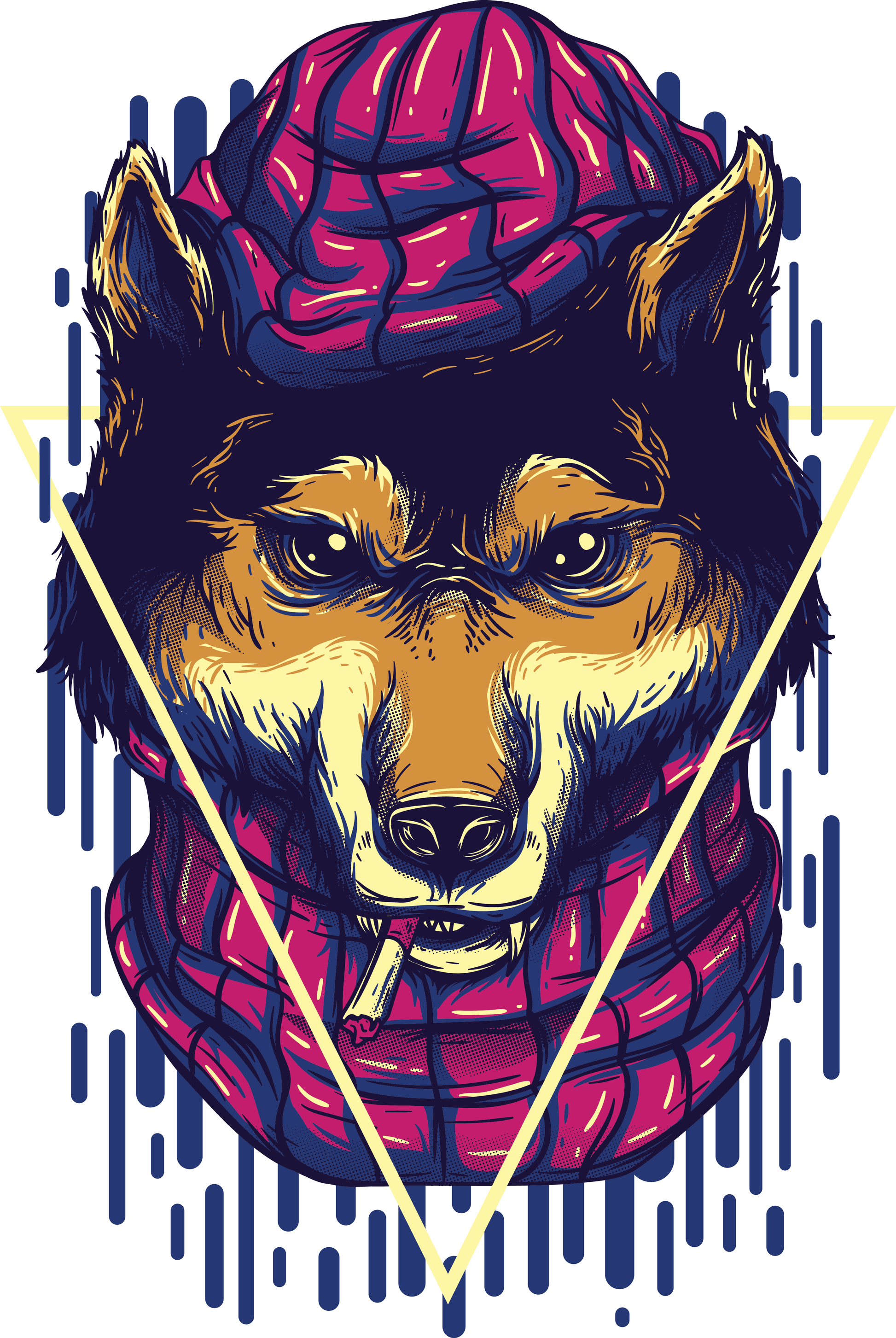 Stylish Dog Graphic Tee (White)