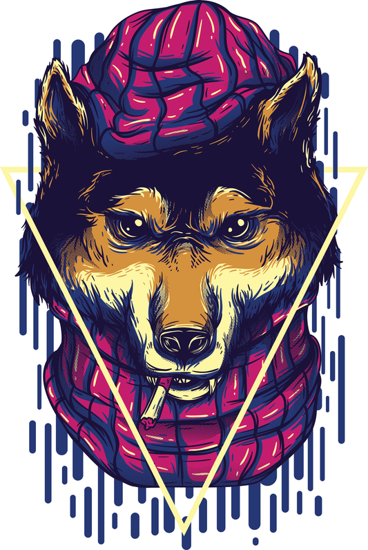 Stylish Dog Graphic Tee (White)