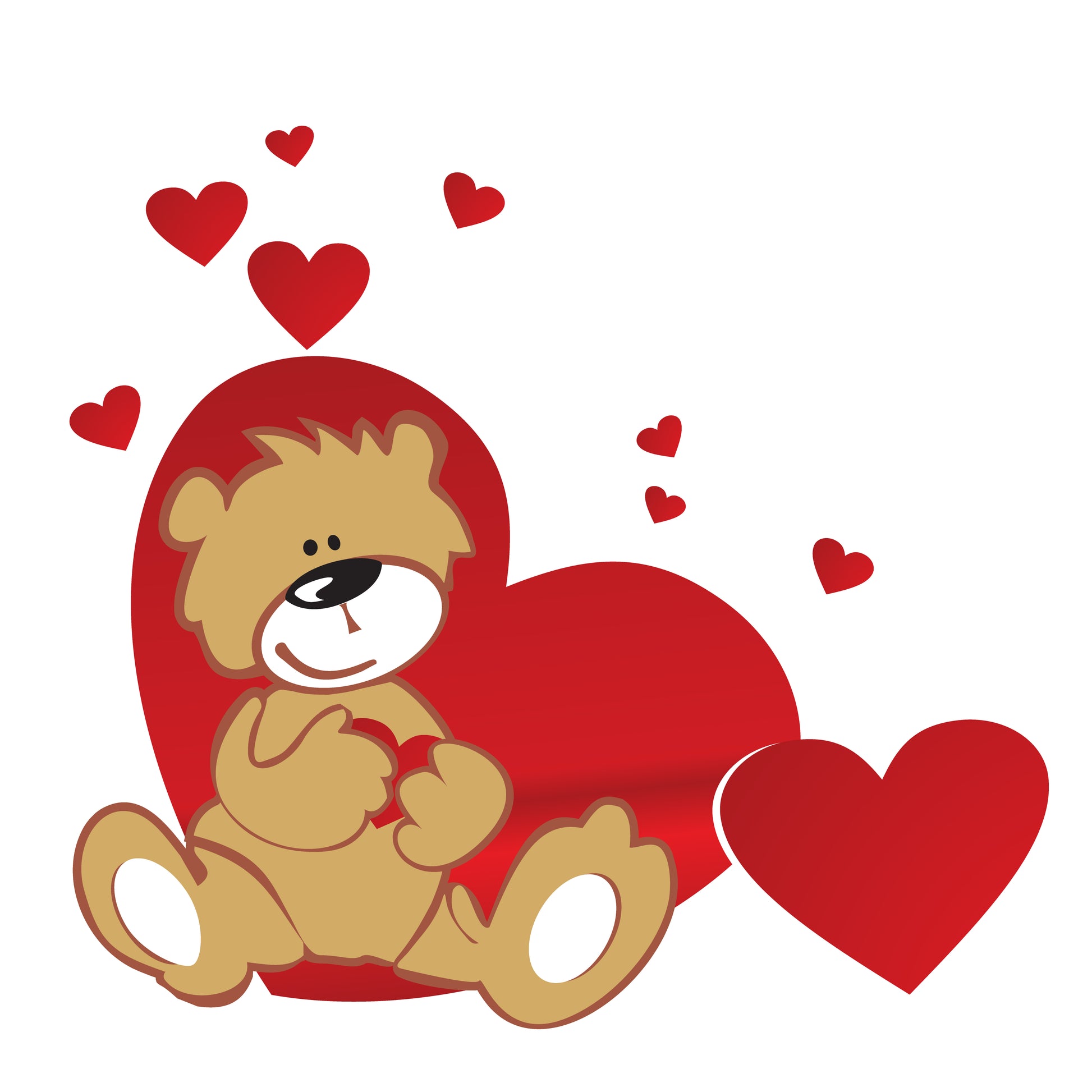 Cute Bear With Hearts T-shirt (White)