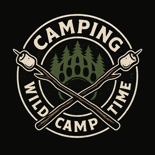 Camping Wild Camp Time Marshmallow Bear Paw Tee (Black)