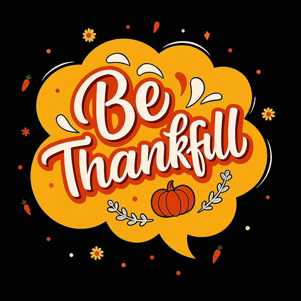 Be Thankful Graphic Tee (Black)