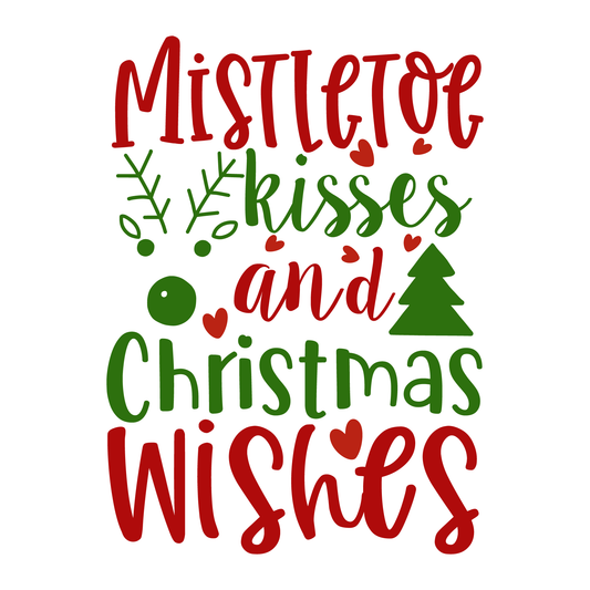 Mistletoe Kisses Christmas Wishes (White)