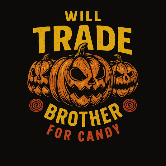 Will Trade Brother For Candy Pumpkins Tee (Black)
