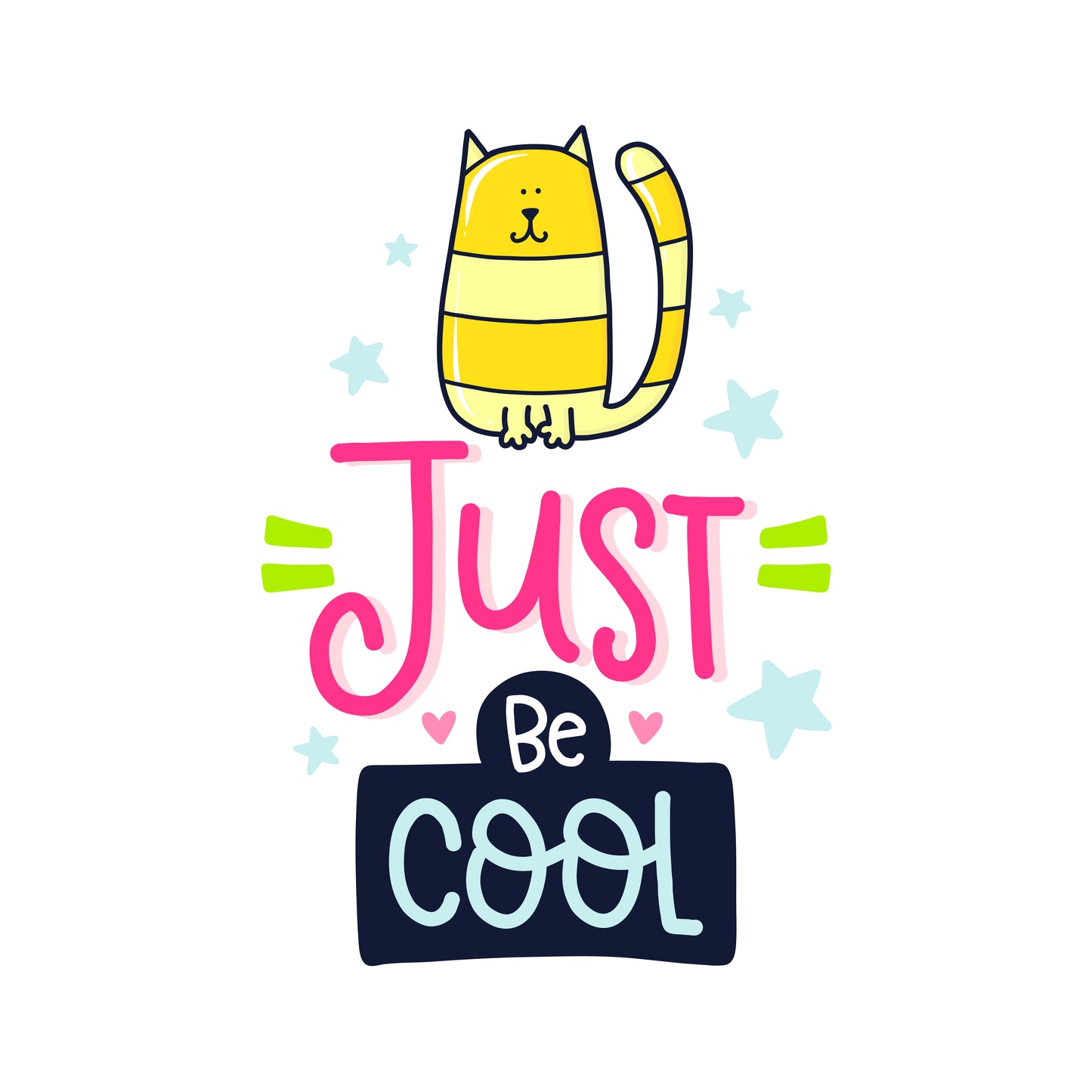 Just Be Cool Cat T-shirt (White)