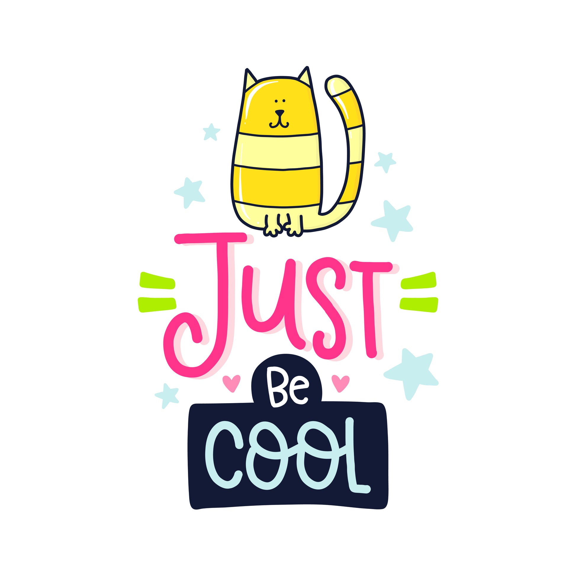 Just Be Cool Cat T-shirt (White)