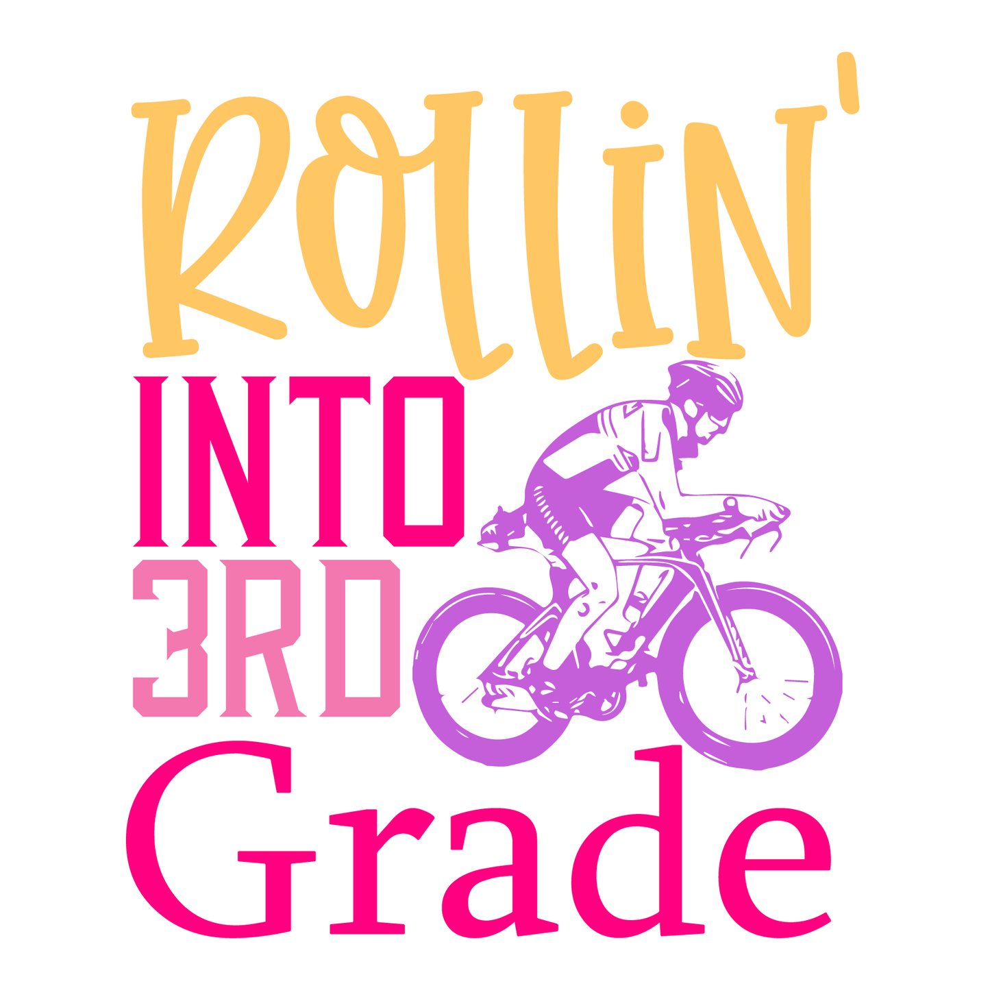 Rollin' Into 3rd Grade T-shirt (White)