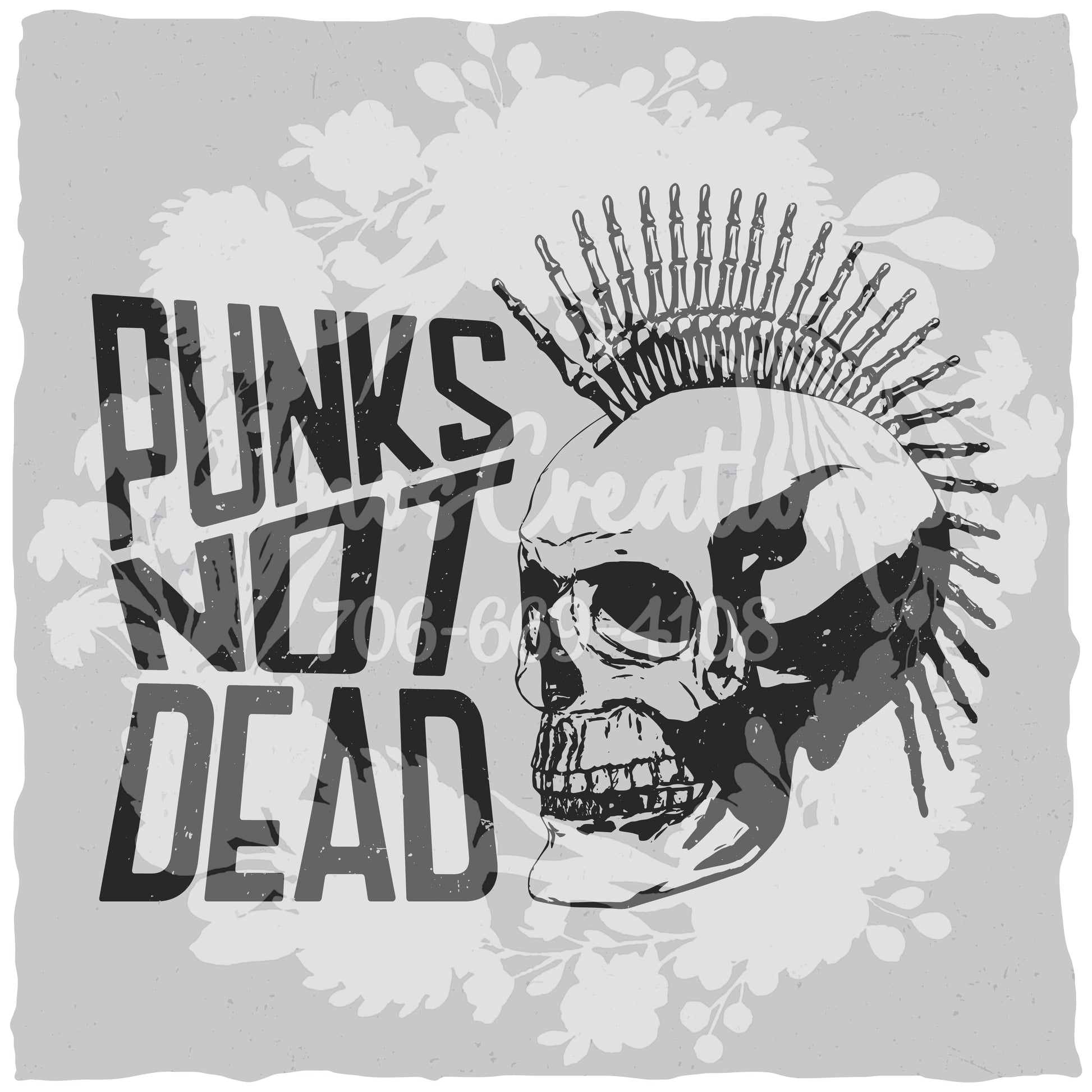 Punk Skull Graphic Tee (Black) [WM v1 f972bea4] [WM v1 2369c235]