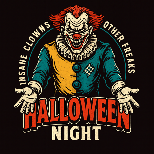 Insane Clowns Halloween Night Creepy Clown Tee (Black)