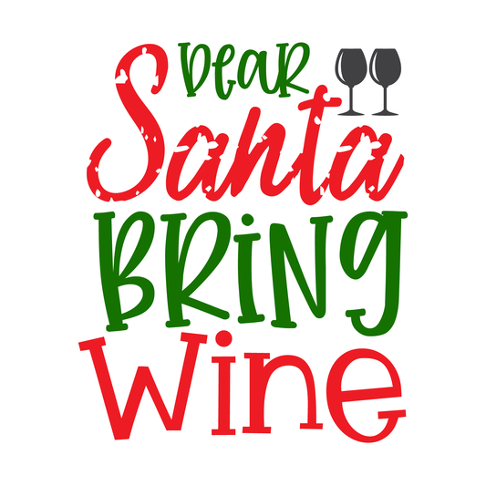 Dear Santa Wine T-shirt (White)