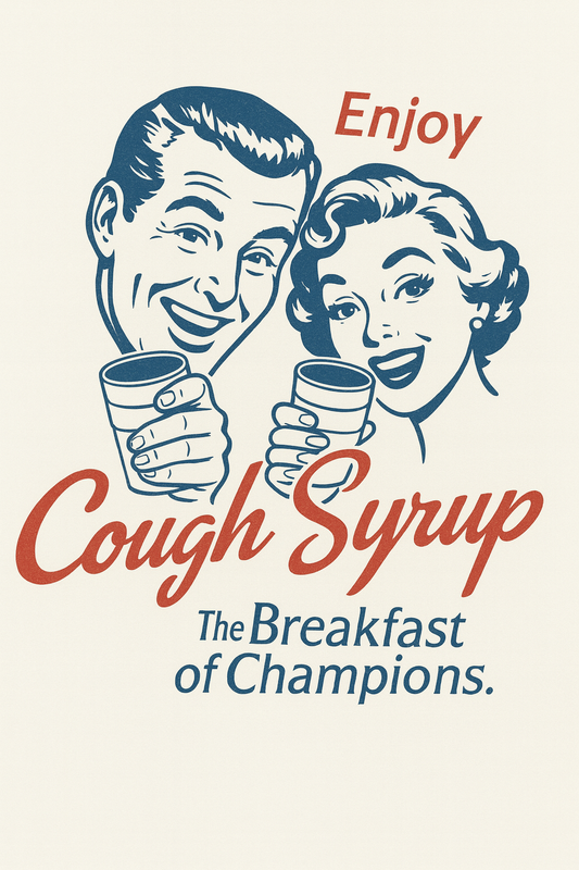 Enjoy Cough Syrup Breakfast Of Champions Tee (White)