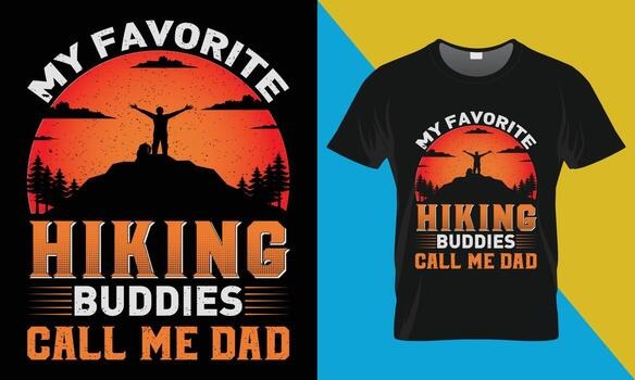 Hiking Buddies Call Me Dad T-shirt (Black)