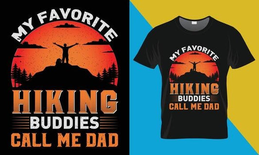 Hiking Buddies Call Me Dad T-shirt (Black)
