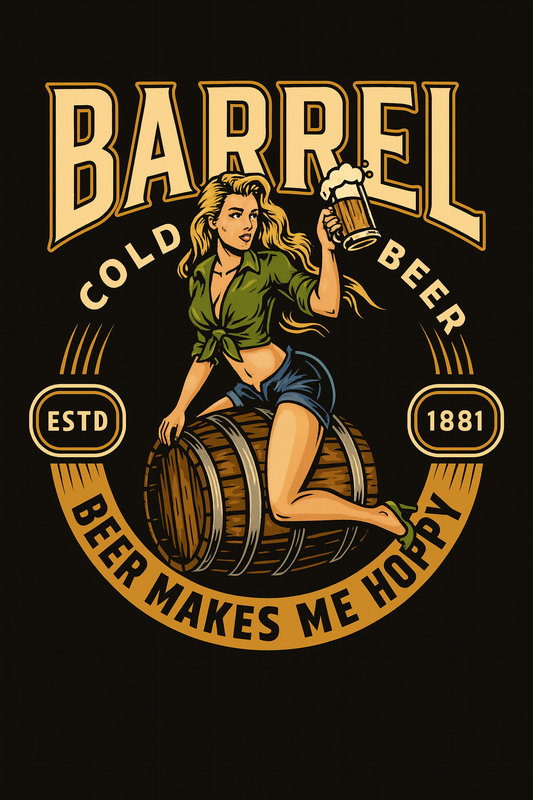 Barrel Pinup Beer Tee (Black)