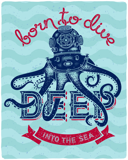 Dive Deep Octopus T-shirt (Black)