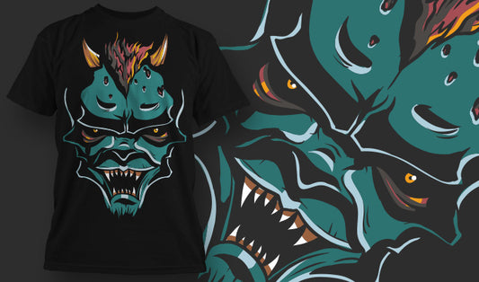 Demon Face Graphic T-shirt (Black)