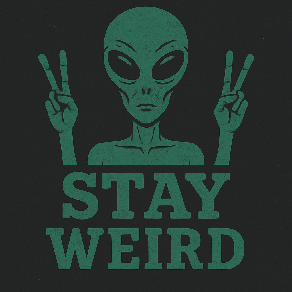 Stay Weird Alien Graphic Tee (White)