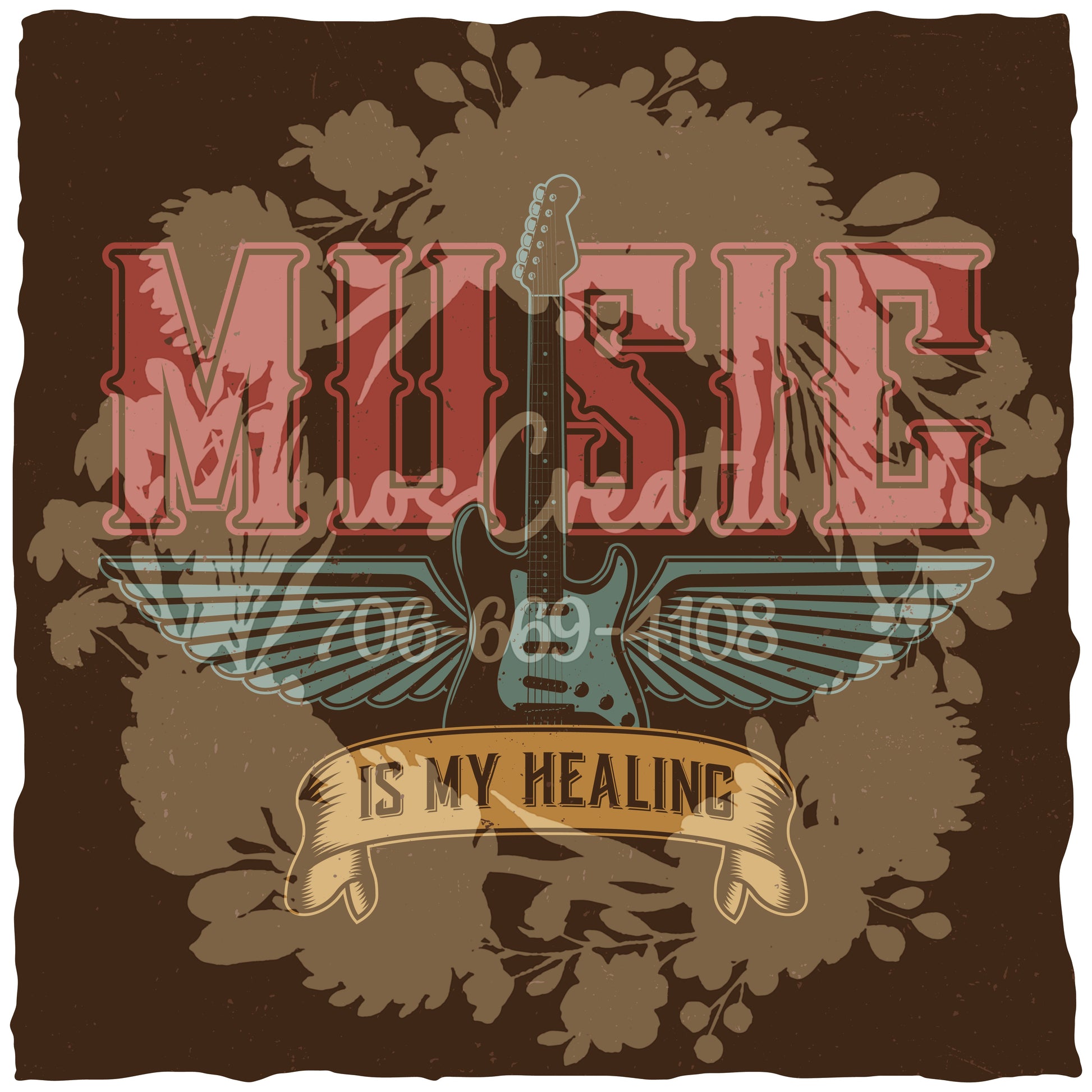 Music Is My Healing T-shirt (Black) [WM v1 92769508] [WM v1 f624a229]