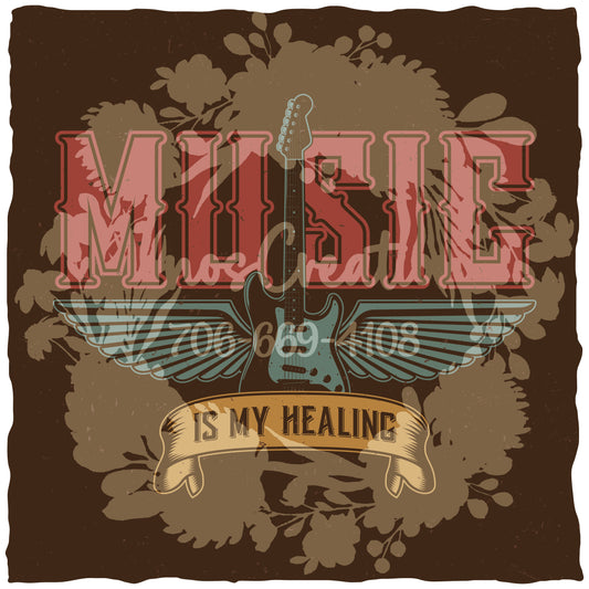 Music Is My Healing T-shirt (Black) [WM v1 92769508] [WM v1 f624a229]