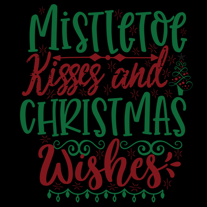 Mistletoe Kisses Christmas Wishes (White)