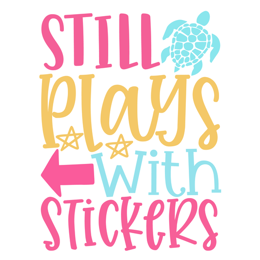 Playful Turtle Sticker T-shirt (White)