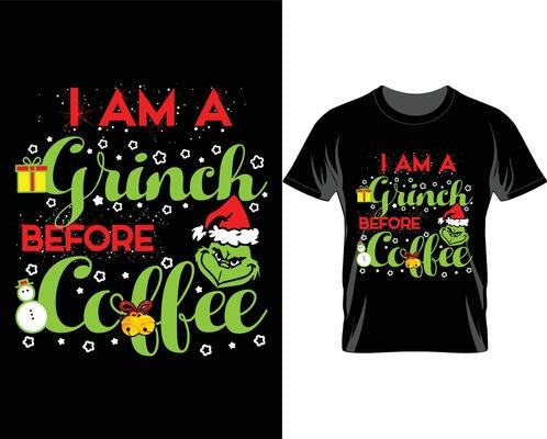 Grinch Before Coffee T-shirt (White)