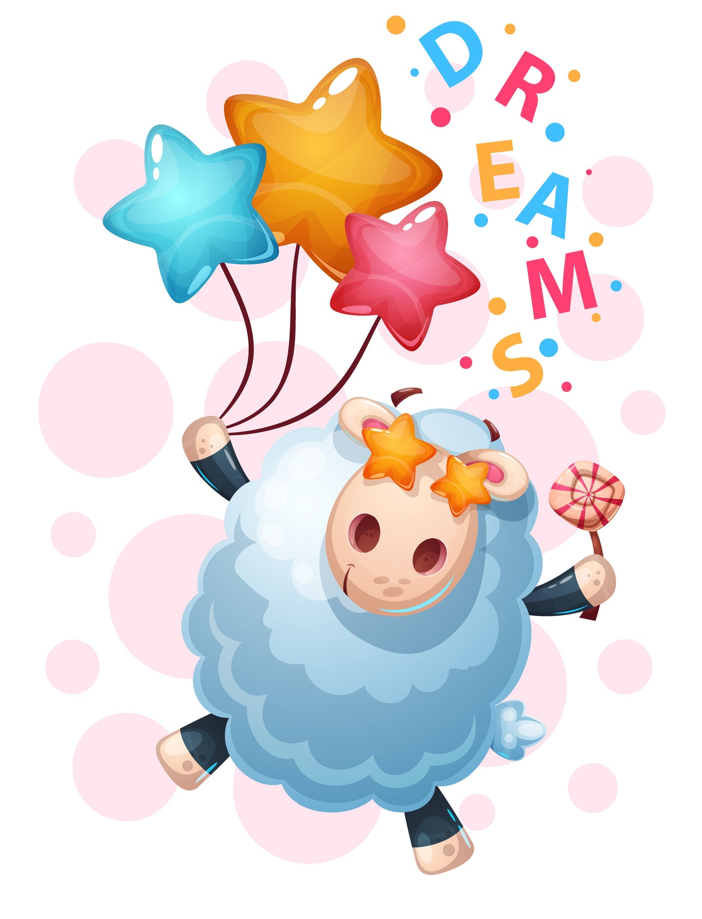 Dreamy Sheep Balloon T-shirt (Black)