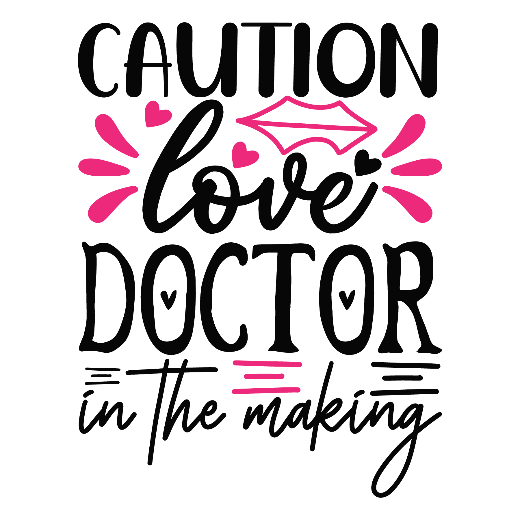 Caution Love Doctor In The Making- Tee (White)