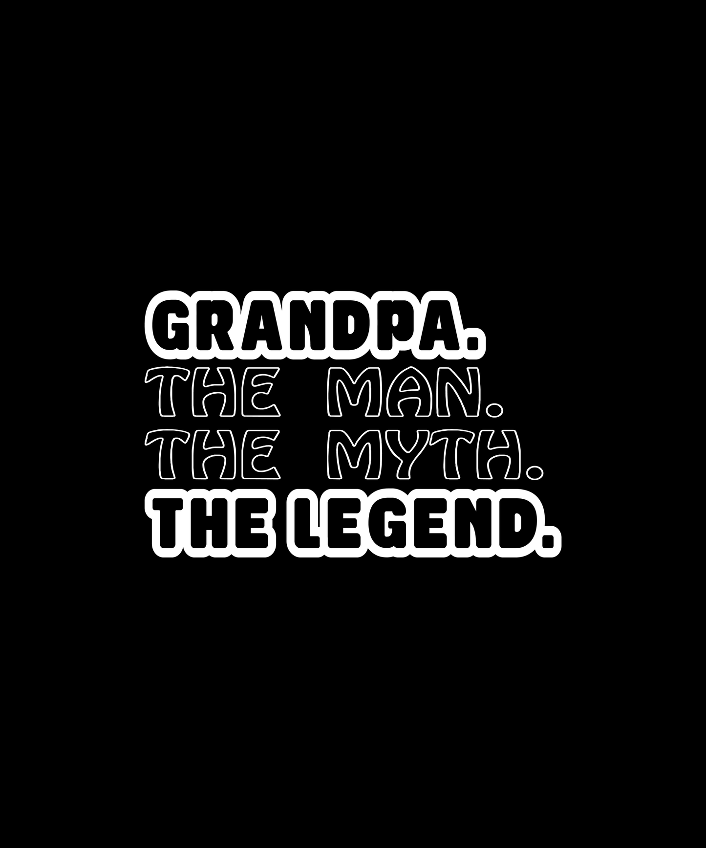 Grandpa The Man The Legend T-shirt (Black)