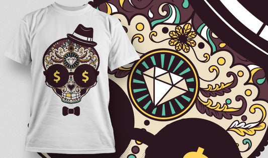 Stylish Skull Graphic T-shirt (Black)
