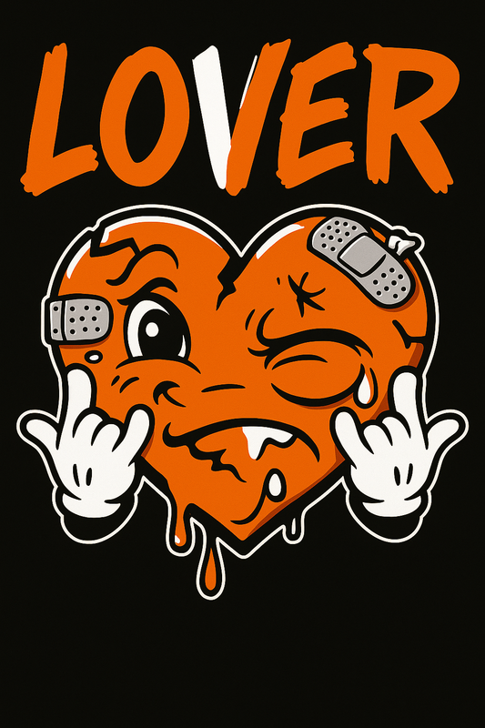 Lover Drippy Bandaged Heart Tee (Black)