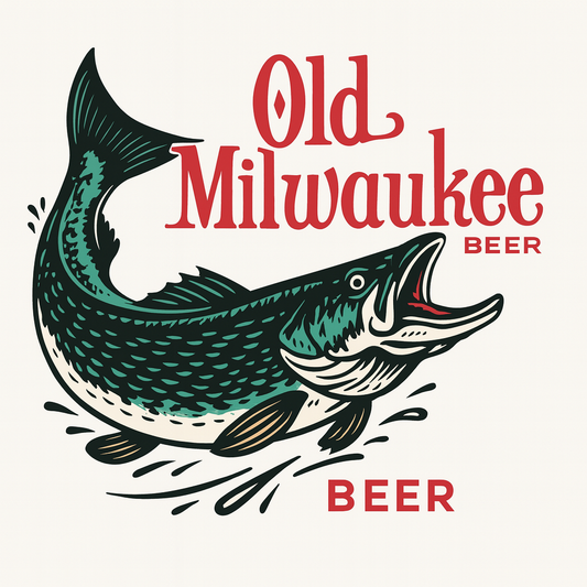 Old Milwaukee Leaping Muskie Tee (White)