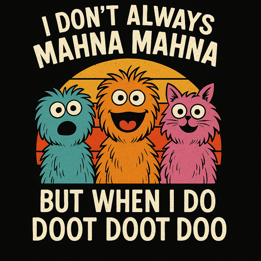 Mahna Mahna Doot Doot Doo Retro Monsters Tee (Black)