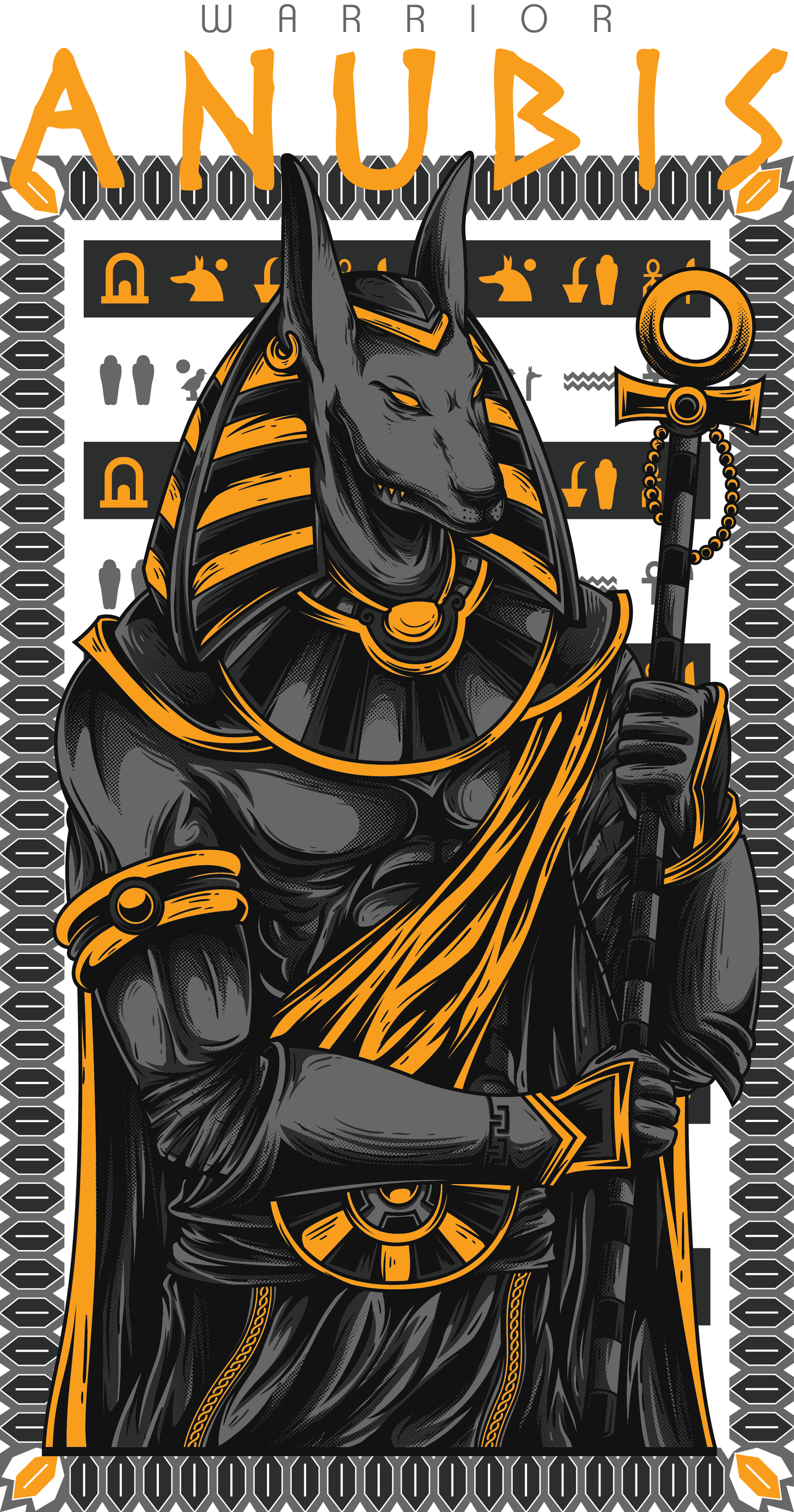 Warrior Anubis Graphic Tee (White)