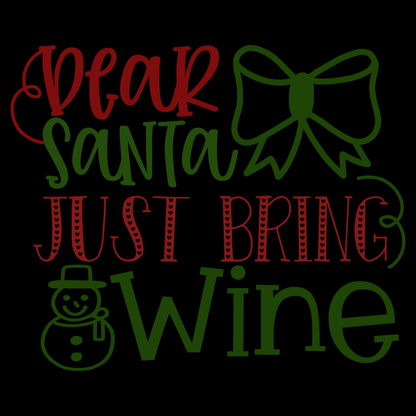 Dear Santa Wine T-shirt (White)