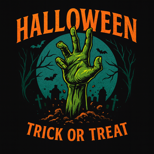 Zombie Hand Trick Or Treat Graveyard Tee (Black)