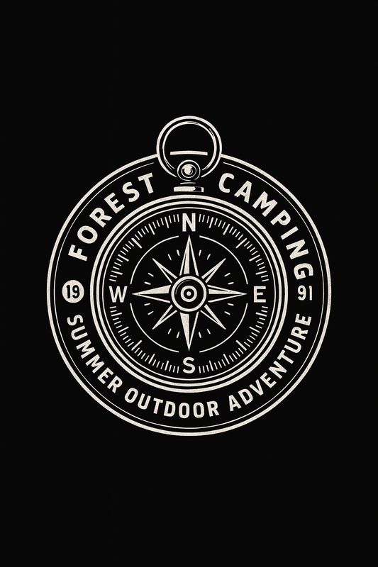 Forest Camping Compass Adventure Tee (Black)