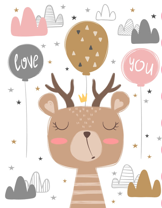 Cute Deer Love T-shirt (White)