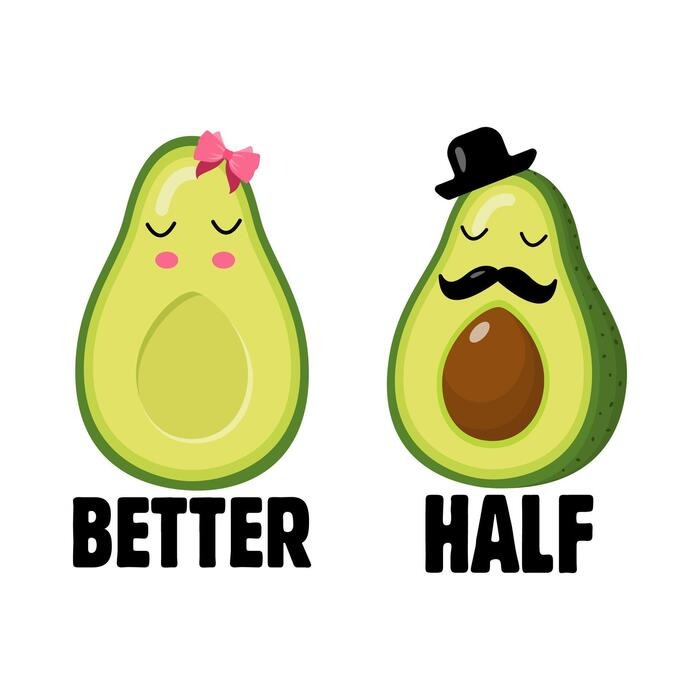 Better Half Avocado T-shirt (Black)