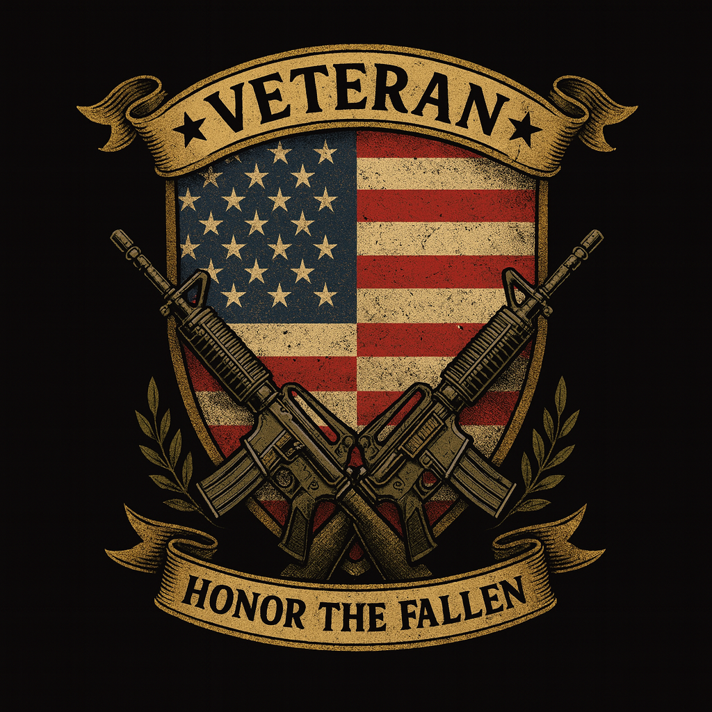 Veteran Honor The Fallen Crest Tee (Black)