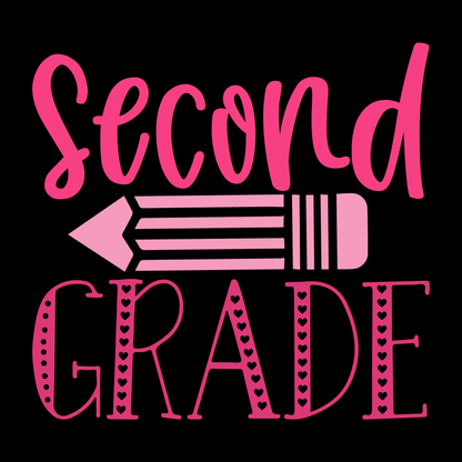 Second Grade Pencil Design Tee (Black version)