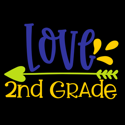 Love 2nd Grade T-Shirt (Black version)