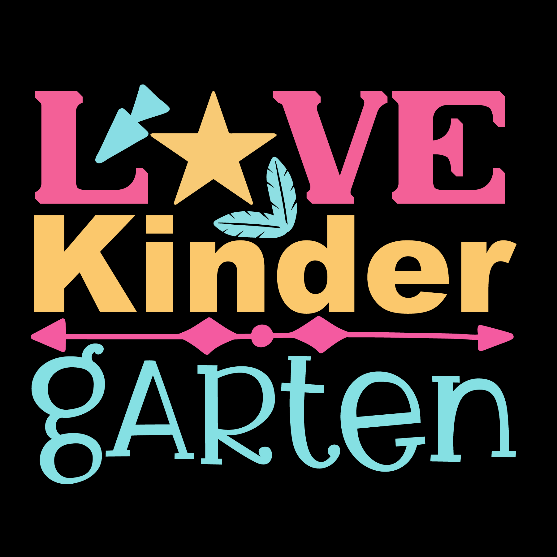 Love Kindergarten Graphic Tee (Black version)