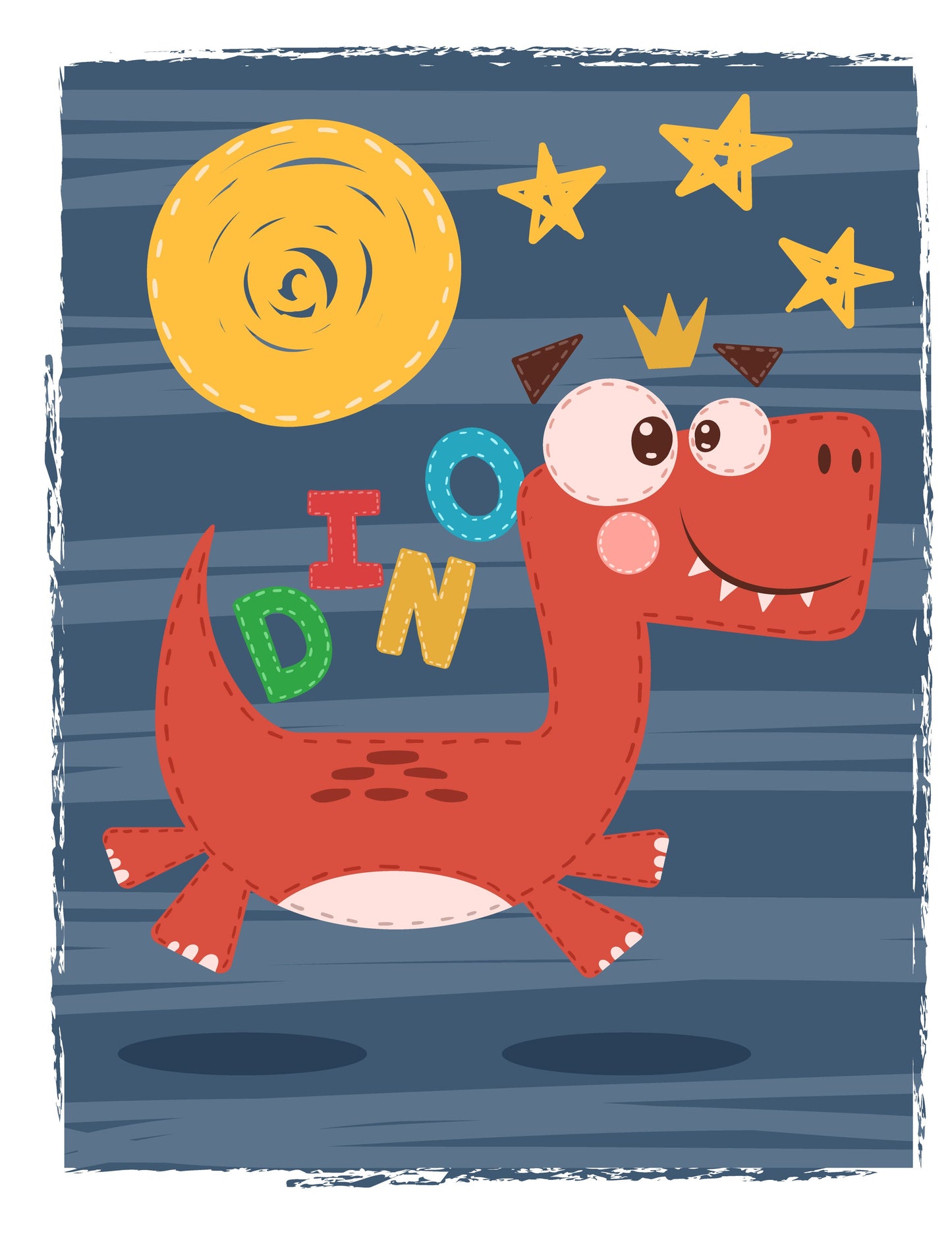 Cute Dinosaur Graphic T-shirt (White)