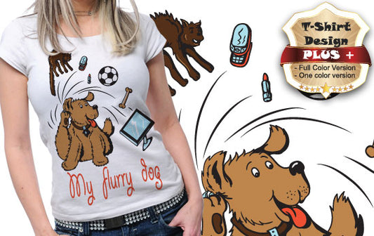 Playful Dog Graphic T-shirt (Black)