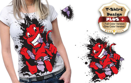 Playful Demon Graphic Tee (White)