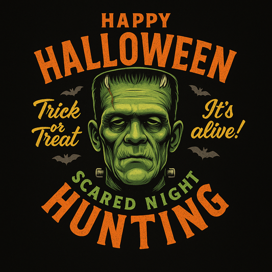 Frankenstein It's Alive Scared Night Hunting Tee (Black)