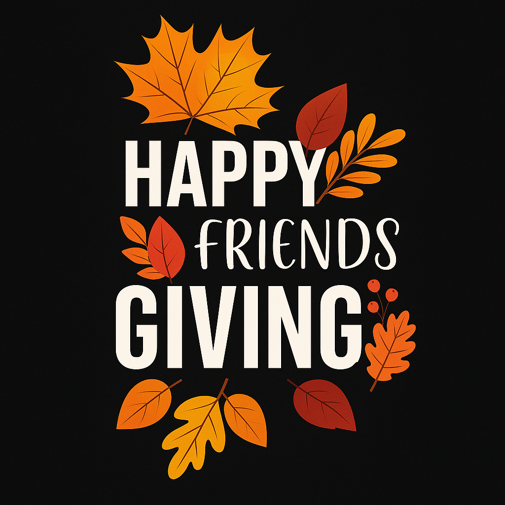 Happy Friends Giving T-shirt (Black)