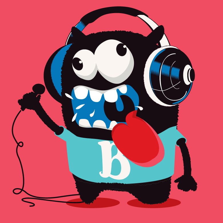 Playful Monster Graphic Tee (Black)