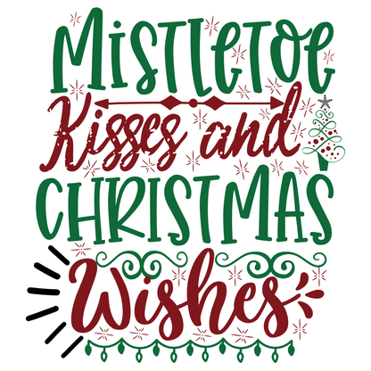 Mistletoe Kisses Christmas Wishes (White)