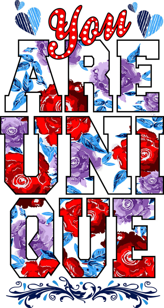 You Are Unique Floral T-shirt (Black)